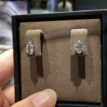 Nijiu cercei din argint 925, design geometric, montură cu diamant