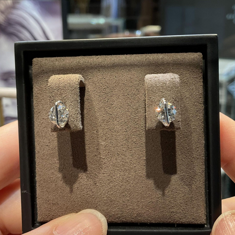 Nijiu cercei din argint 925, design geometric, montură cu diamant