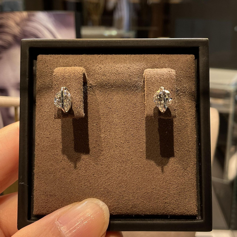 Nijiu cercei din argint 925, design geometric, montură cu diamant