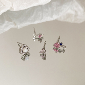 Geometrijski naušnice od legure, elektroplacirani završetak, set naušnica za uho, lagani luksuz, stil Japana i Koreje