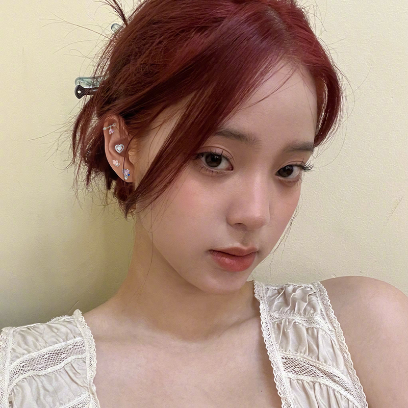 Geometrijski naušnice od legure, elektroplacirani završetak, set naušnica za uho, lagani luksuz, stil Japana i Koreje