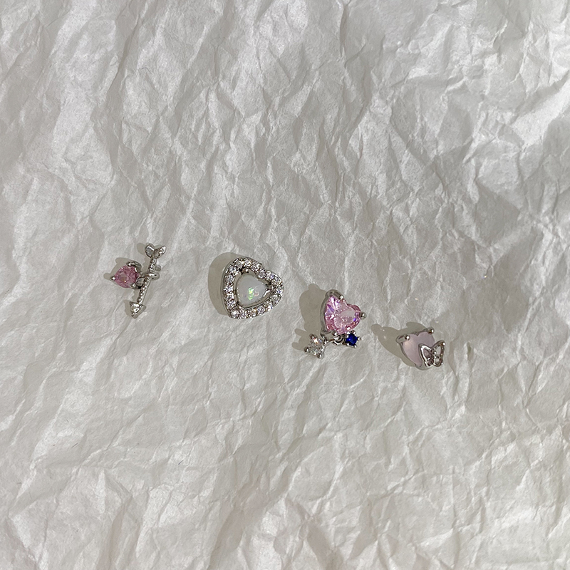 Geometrijski naušnice od legure, elektroplacirani završetak, set naušnica za uho, lagani luksuz, stil Japana i Koreje