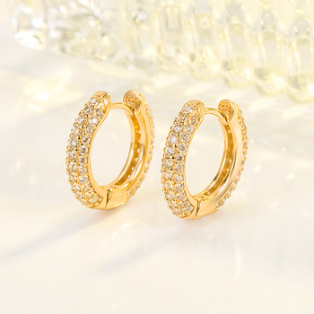 Naušnice – bakar, geometrijski krug, diamantna završna obrada, francuski retro stil, za žene