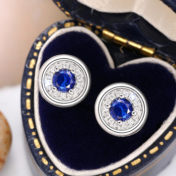 Овеци Cao Shi: Геометрични кръгли медни обици със циркония – лайт лукс стил