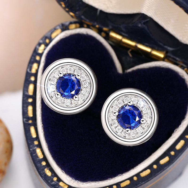 Овеци Cao Shi: Геометрични кръгли медни обици със циркония – лайт лукс стил