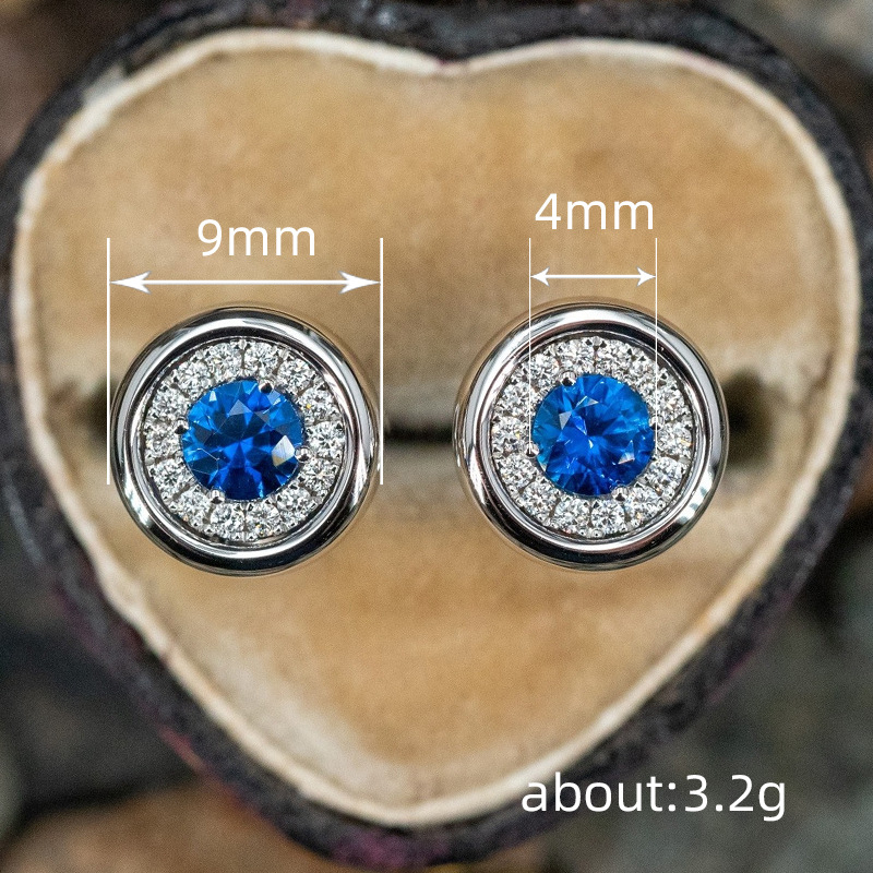 Овеци Cao Shi: Геометрични кръгли медни обици със циркония – лайт лукс стил