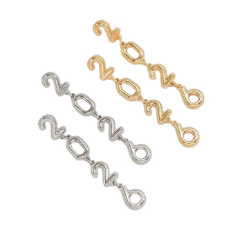 Naušnice s oblikom broja i rhinestones, cinkova legura, elektroplating, unisex, personalizirani trend