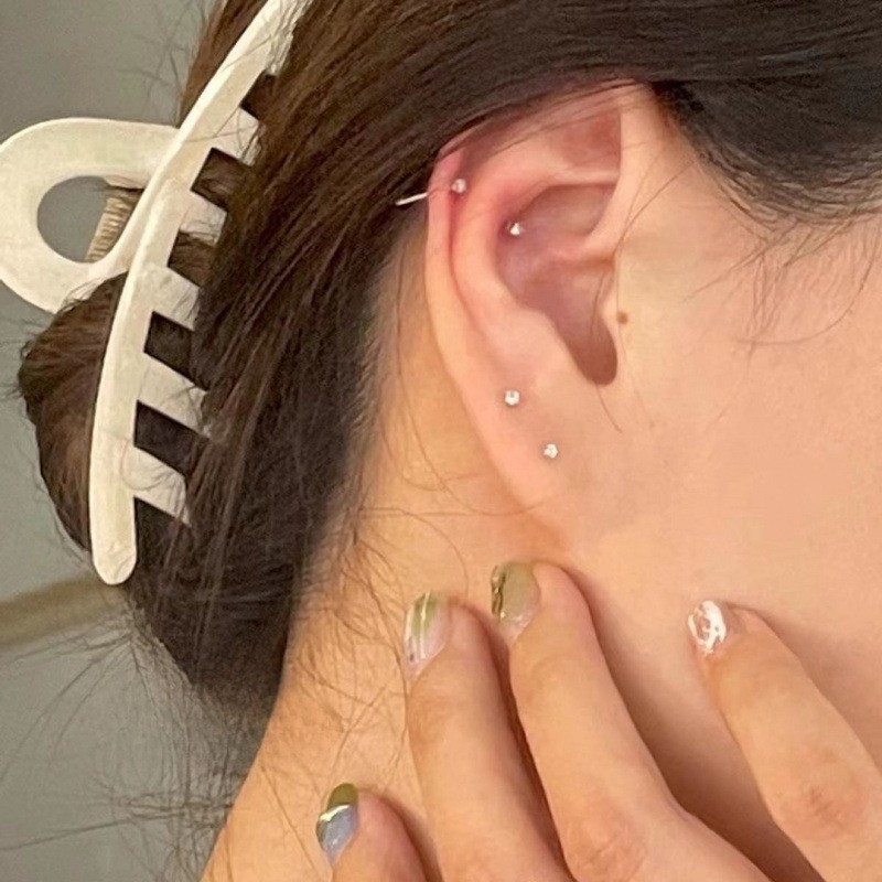 Naušnice od 925 srebra s rhinestones – minimalistične, kompaktne, unisex, za svakodnevno nošenje