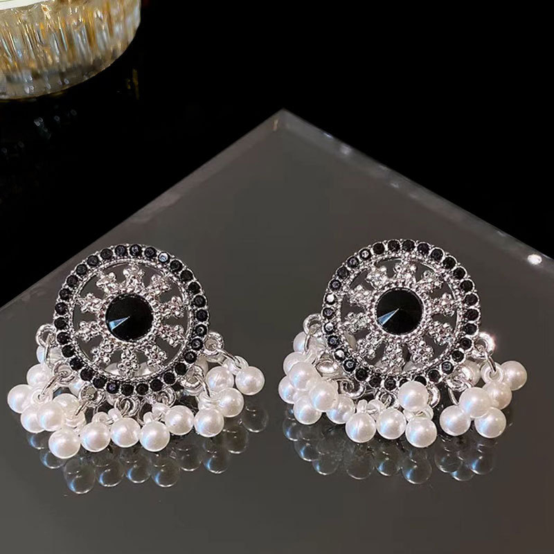 Naušnice - Miao etničke dijamantne biserne naušnice, legura, dijamantna obrada, za žene