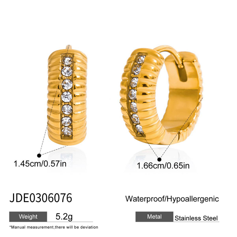 Wanxing naušnice od nehrđajućeg čelika geometrijskog oblika elektroplatiranje za žene