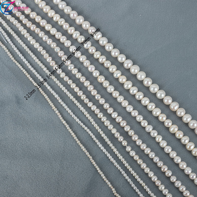 Zhiteng Jewelry természetes édesvízi gyöngyök — majdnem kerek, Bare Stone stílus, meztelen gyöngyök