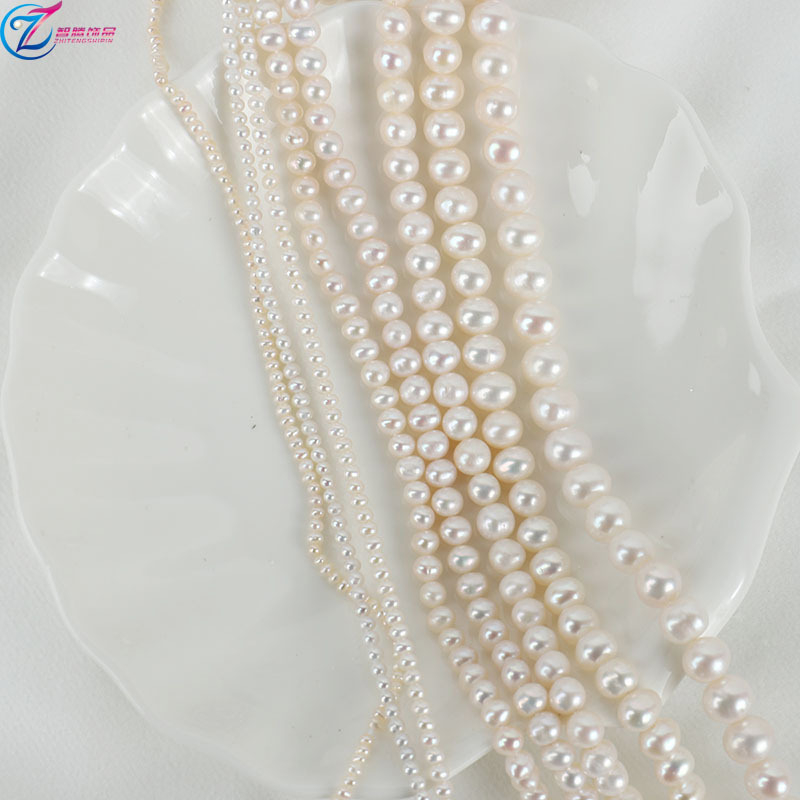 Zhiteng Jewelry természetes édesvízi gyöngyök — majdnem kerek, Bare Stone stílus, meztelen gyöngyök