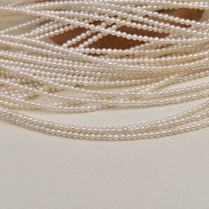 Prirodne slatkovodne bisere, gotovo okrugle, 2–3 mm, labave perle za DIY nakit, poluproizvod ogrlice