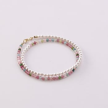 Narukvica s dvostrukim slojem turmalinskih perlica za žene, ručna izrada, lagani luksuz, dodatak za ruku (Materijal: Turmalin; Stil: Žene; Sloj: Dva; Poreklo: Shantwei)