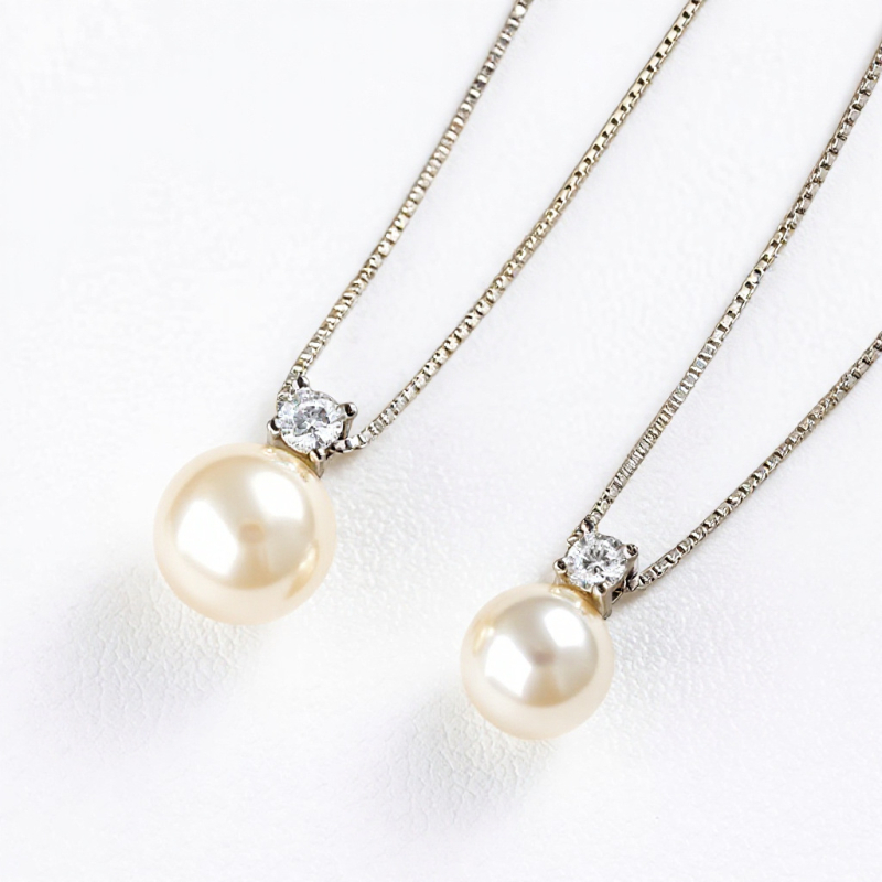 Colier din argint S999 cu perlă unică, lanț box, pentru femei, stil Light Luxury