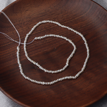 Édesvízi lapos gyöngyök – nyers gyöngyök, DIY félkész termék, kb. 37-38 cm hosszú szál, márka Zhenzhen