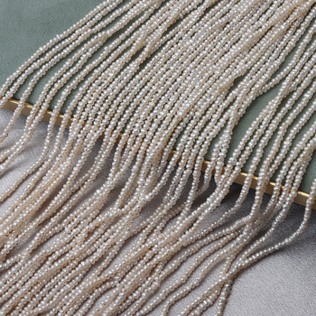 Édesvízi lapos gyöngyök – nyers gyöngyök, DIY félkész termék, kb. 37-38 cm hosszú szál, márka Zhenzhen