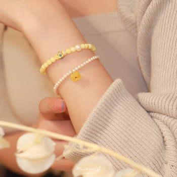 Connor Jewelry Brățară pentru femei cu mărgele de apă dulce, stil vintage, inspirație retro din literatură și artă