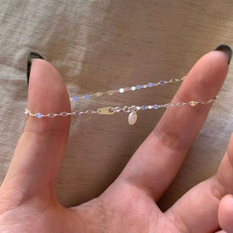 Brățară din argint 925 cu perle naturale de apă dulce, electroplacată, stil feminin coreean, design geometric, greutate aproximativă 0,65 g