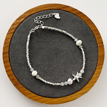 Brățară din 925 Sterling Silver, realizată manual, stil minimalist feminin, formă de stea