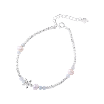 Brățară din 925 Sterling Silver, realizată manual, stil minimalist feminin, formă de stea