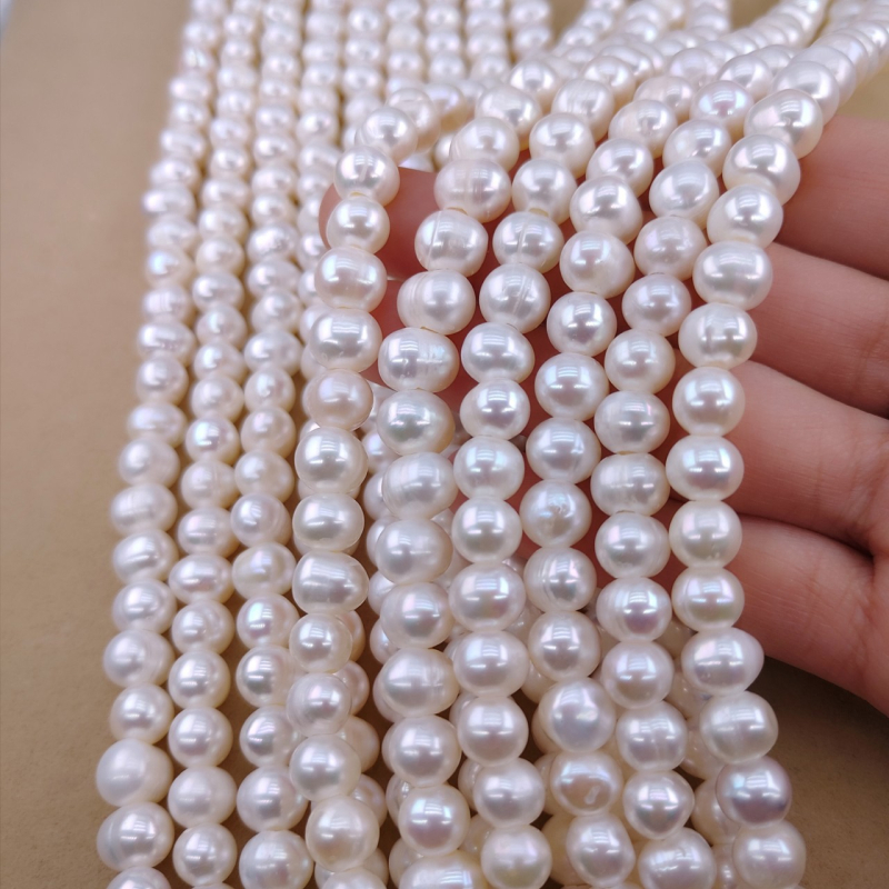 Prirodne slatkovodne perle, ovalne perle s velikom rupom, materijal za narukvicu, DIY nakit