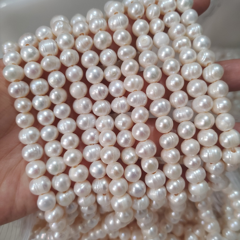 Prirodne slatkovodne perle, ovalne perle s velikom rupom, materijal za narukvicu, DIY nakit