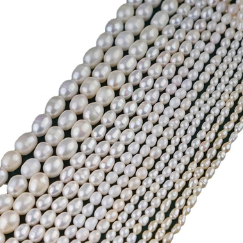 Prirodni slatkovodni biseri – perle u obliku riže, 2–10 mm, za DIY nakit, prirodno bijele