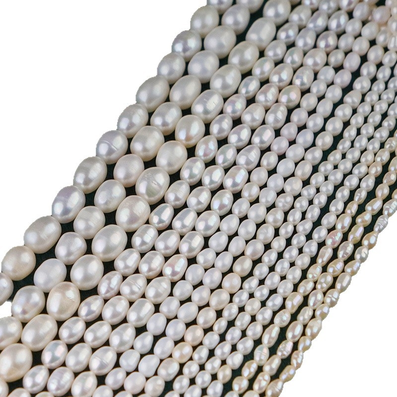 Prirodni slatkovodni biseri – perle u obliku riže, 2–10 mm, za DIY nakit, prirodno bijele