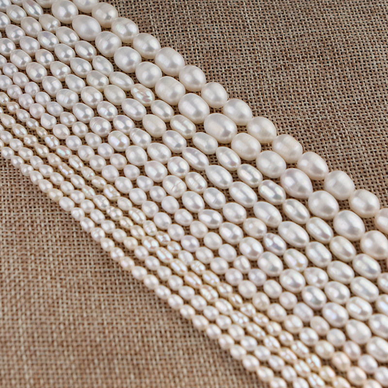 Prirodni slatkovodni biseri – perle u obliku riže, 2–10 mm, za DIY nakit, prirodno bijele