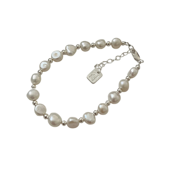 Brățară din argint S925 cu perlă naturală pentru femei • Stil simplu și elegant • Finisaj lucios