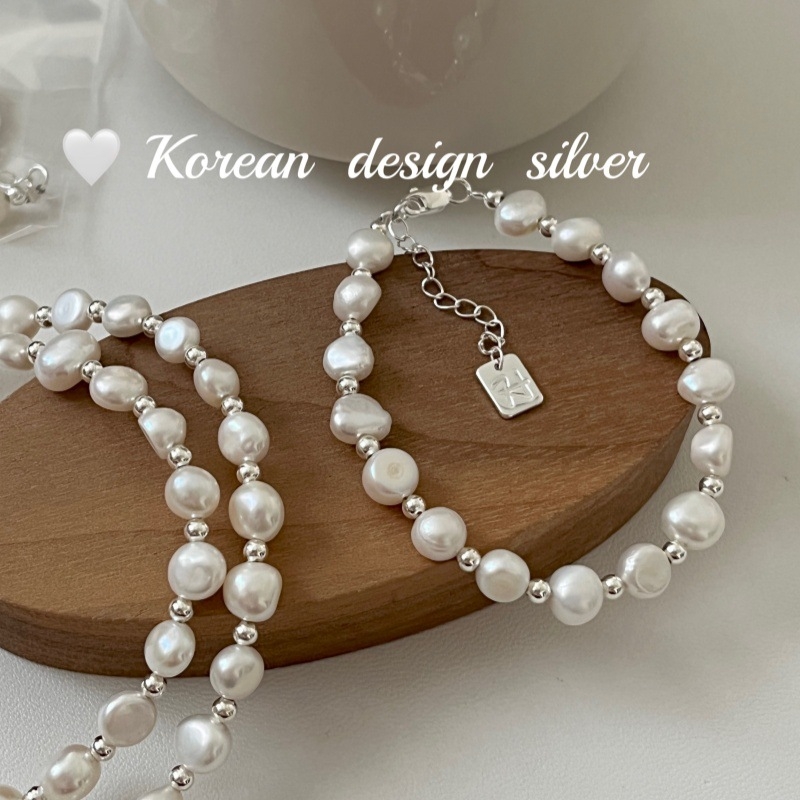 Brățară din argint S925 cu perlă naturală pentru femei • Stil simplu și elegant • Finisaj lucios