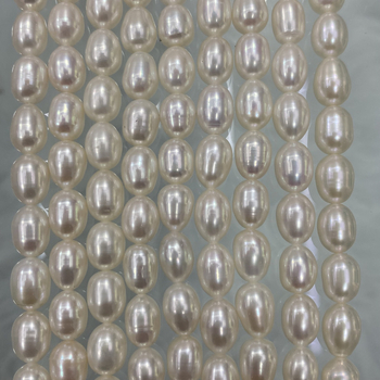 7–8 mm rižasto oblikovane slatkovodne biserne perle s visokim sjajem i minimalnim nedostacima za DIY ogrlicu