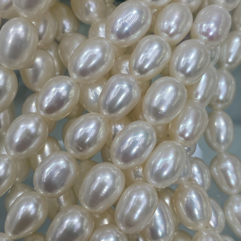 7–8 mm rižasto oblikovane slatkovodne biserne perle s visokim sjajem i minimalnim nedostacima za DIY ogrlicu