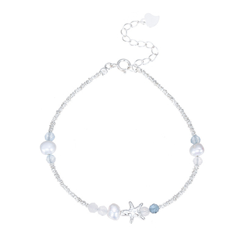 Brățară din argint 925 cu perle naturale, formă de stea, stil nișă pentru femei