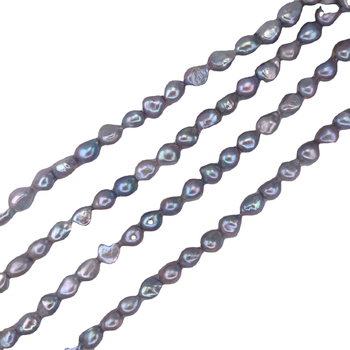 Frissvízi barokk gyöngyök – függőleges lyuk, kétoldalas, nyers kő stílus