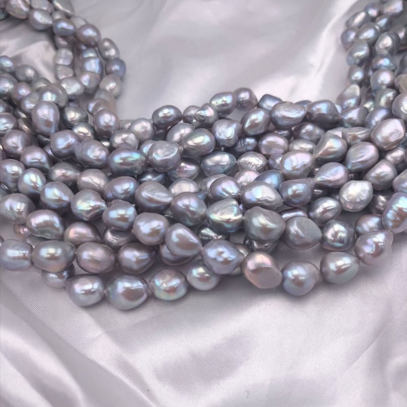 Frissvízi barokk gyöngyök – függőleges lyuk, kétoldalas, nyers kő stílus