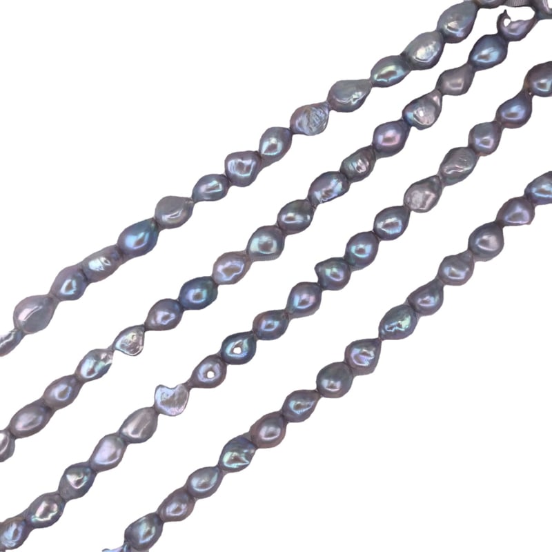 Frissvízi barokk gyöngyök – függőleges lyuk, kétoldalas, nyers kő stílus