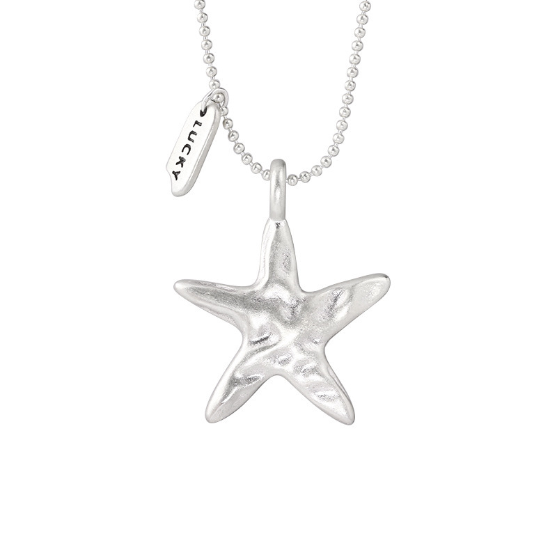 Colier cu stea de mare din argint 925, perle naturale de apă dulce, lanț obișnuit, 41–50 cm, pentru femei