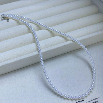 Colier din perle de apă dulce, perle cu formă perfect rotundă, închidere din argint 925, Saint Grace Jewelry, lansat vara 2025