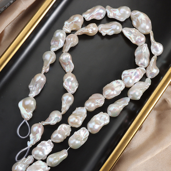 Șir de perle de apă dulce baroce - formă de coadă de pește, perle naturale, lungime 40 cm