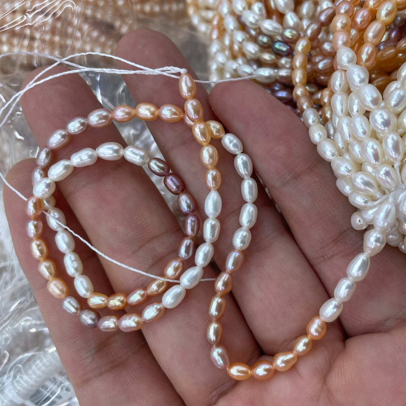 DIY set rižasto oblikovanih sladkovodnih bisera za ogrlicu i narukvicu – slobodne perle