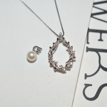 Colier din argint 925 cu perle naturale de apă dulce, pandant geometric pe lanț claviculă, stil ușor lux, lungime reglabilă