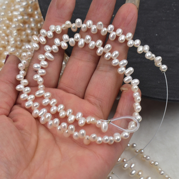 Nyers édesvízi gyöngyök, laza kő stílus, természetes tenyésztés, lyukak 3–7