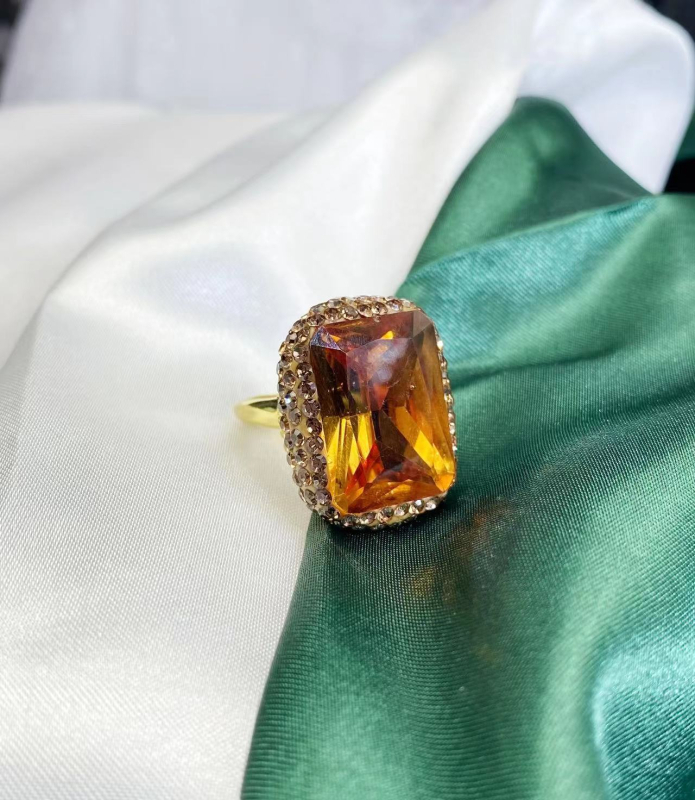 Prsten od prirodnog sudanskog kamena za žene, vintage geometrijski dizajn, otvoreni podesivi prsten
