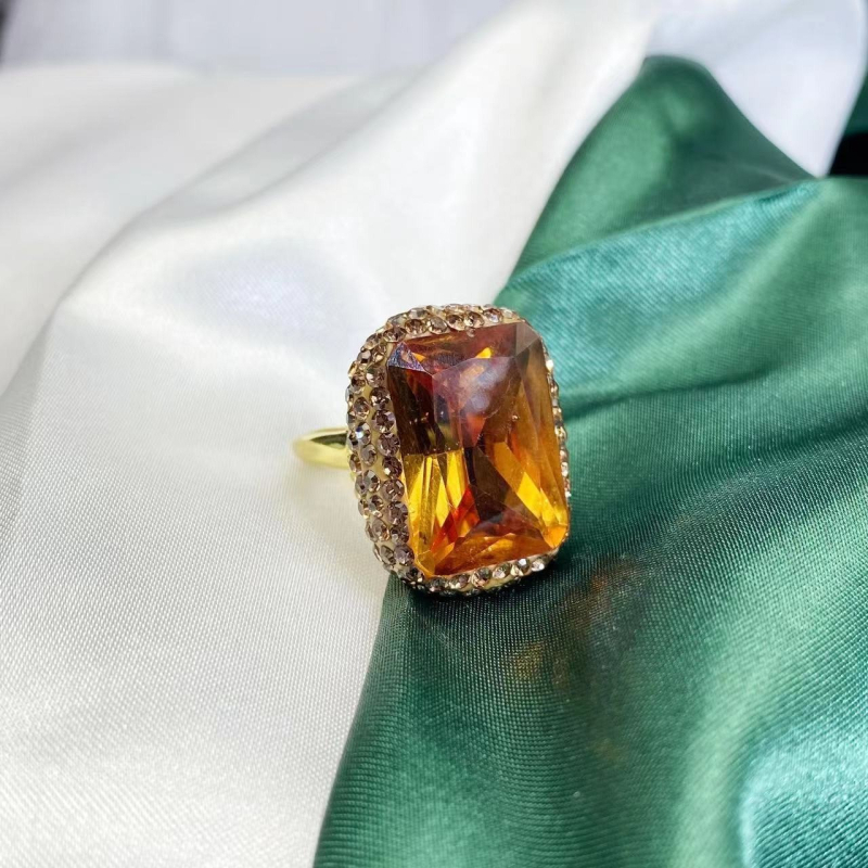 Prsten od prirodnog sudanskog kamena za žene, vintage geometrijski dizajn, otvoreni podesivi prsten