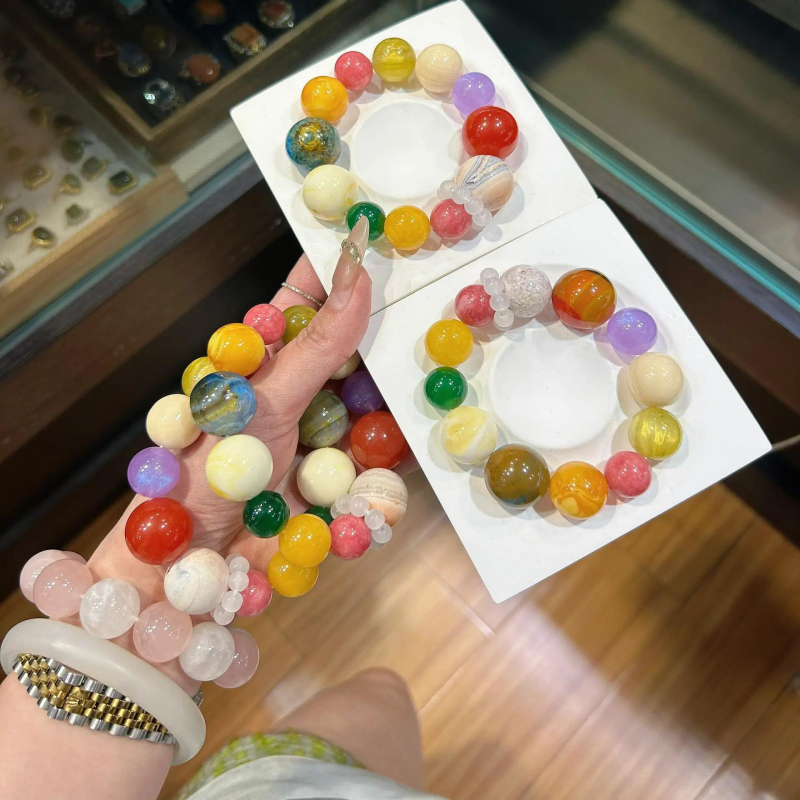 Ženski narukvica od umjetnog kristala, polirana površina, ljeto 2025, sofistikiran stil, dodatak za ruku, kod SL1609