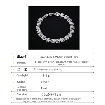 Brățară din cupru, formă romb, zirconiu micro-incrustat – stil feminin lux ușor