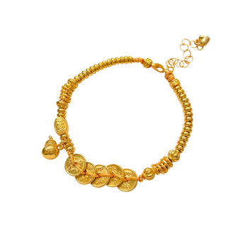 Narukvica za ruku - legura, geometrijski dizajn, bakrena novčić u obliku tikve, ženski kineski stil, S710, ljeto 2025, književni retro