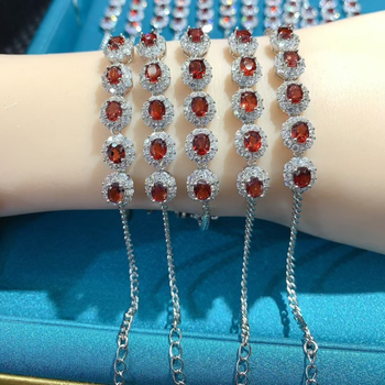 Ji Cheng Jewelry narukvica od granata s mikro-dijamantnim ugradnjama, inspirirana Princezom Dianom, luksuzan dizajn